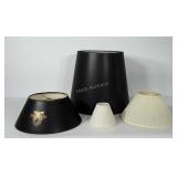 Lamp shade lot: heights range from 15" to 4".
