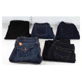 Group of skinny jeans, various brands and sizes