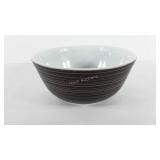 Terra black and gold Pyrex mixing bowl, 9"