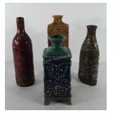 Home decor, four pottery vases, 12"-15", all