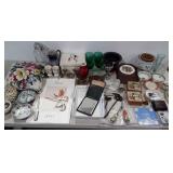 Mixed lot: glass goblets, candle holders, vases,