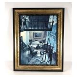 Atelier in Paris print on board, framed 26x31