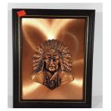 Copperama copper relief wall hanging, Native
