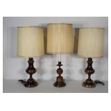 Lamp lot. All have brass bases, all of which are