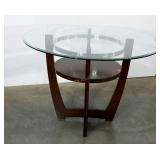 Glass topped table, 36" tall, 48" diameter,