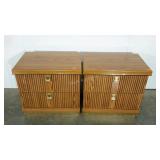 Pair of end tables, each has two drawers and