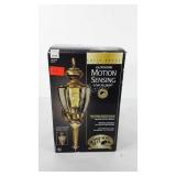 Brass outdoor motion sensing coach light, in box
