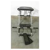 Exercise equipment.  Plates bench and pull-up