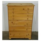 Chest of drawers, unfinished pine, 45" tall, one