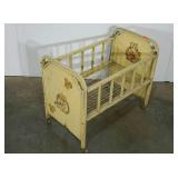 Doll crib, metal frame, rust and wear as shown,