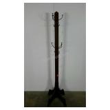 Wooden coat rack, has been repaired at base, 5
