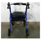 Walker with seat pad, brakes, storage