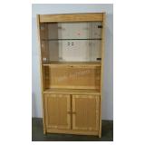 Laminate bar cabinet with flip down bar, and