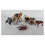Toys, eleven horses, some marked Schleich Germany