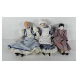 Three porcelain dolls