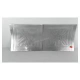 Two rustic punched tin panels, 13" x 15"