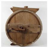 Butter churn, 19" barrel, one foot is worn down