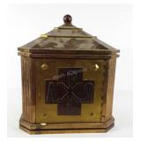 Alter tabernacle in brass, Alpha Phi Omega crest,