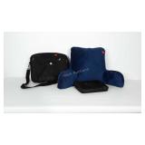 Sitting pillow, Dell laptop bag and another