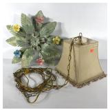 Lighting,  metal floral ceiling higher light 21"