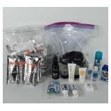 Bathroom vanity items, includes travel sized