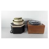 Hats with hat boxes, includes alma ide hat made