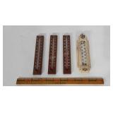 Vintage Thermometer group, all plastic. One is