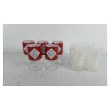 Glassware, five Tabasco pepper sauce glasses and