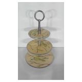 3 tiered cupcake tray, metal with resin tops and