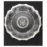 Etched glass United States Senate ashtray.