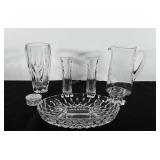 Glassware, includes divided relish dish, water