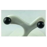 14k gold post and onyx earrings