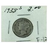 1938-S Mercury dime