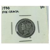 1944 Mercury dime