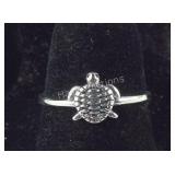 Size 6 Sterling silver turtle ring