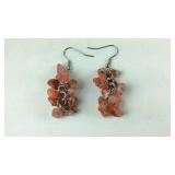 Carnelian chip earrings stainless steel