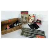 Rifle cleaning supplies, includes rods, black