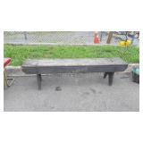Early wooden Bucket bench, 68x14x18"