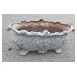 Cast Iron Outdoor Planter, footed Banana Boat