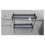 Metal 2 Shelf Planters rack, black painted,