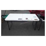 4ft Poly Folding Table, adjustable height, used