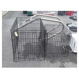 Two Folding wire Pet Cages, missing bottom