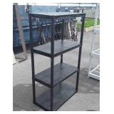 Black poly 4 shelf Storage shelf, 27x15x49" high,