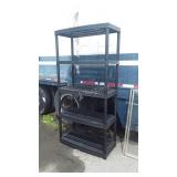 Black poly Storage shelf, 5 shelves, 36x18x73"