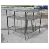 Poolside patio Bar, glass top corner angle