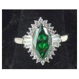 Size 7 Sterling lustro Stella marquise cut