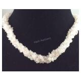 20in Sterling gaililea rose quartz chip 333.76ct