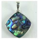 Sterling silver abalone shell pendant