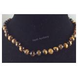 Sterling South African tigers eye 18in bead