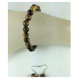 Sterling South African tigers eye earrings and